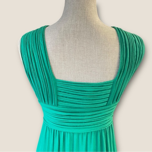 Max Studio Green Sleeveless Pleated Bodice Maxi Dress Size Small - Picture 7 of 11